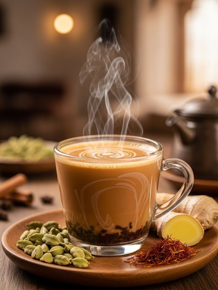 Chai tea being poured